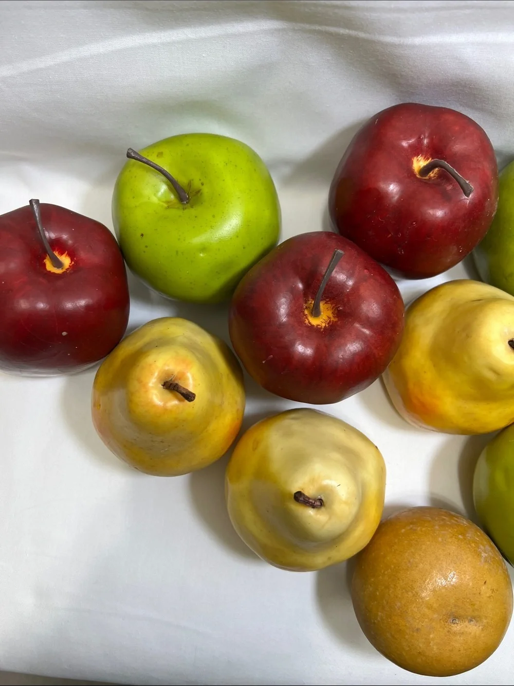 Decorative Mixed Fruit Bowl Set - Green, Red, Yellow